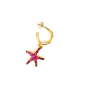 Preview: Ekaterini earrings starfish, pink Swarovski crystals brown cord and with gold accents